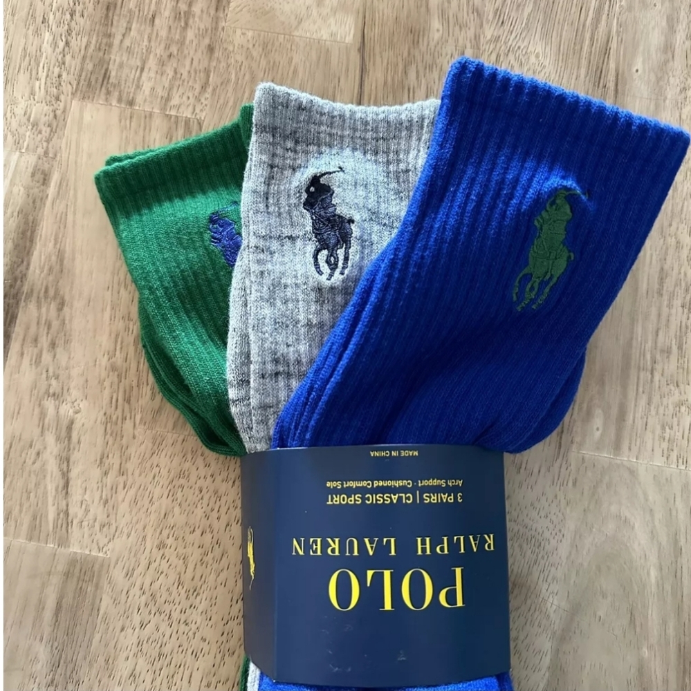 NWT Men's Ralph Lauren Polo 4 Pairs Classic Sport Crew Socks - Picture 6 of 8